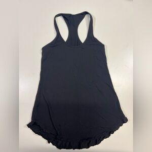 Lululemon Racerback Tank Top with ruffle outline Color: Black Women’s Size Small